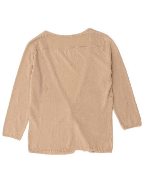 Marks & Spencer Damski sweter kardigan UK 10 Small Beżowy Akryl