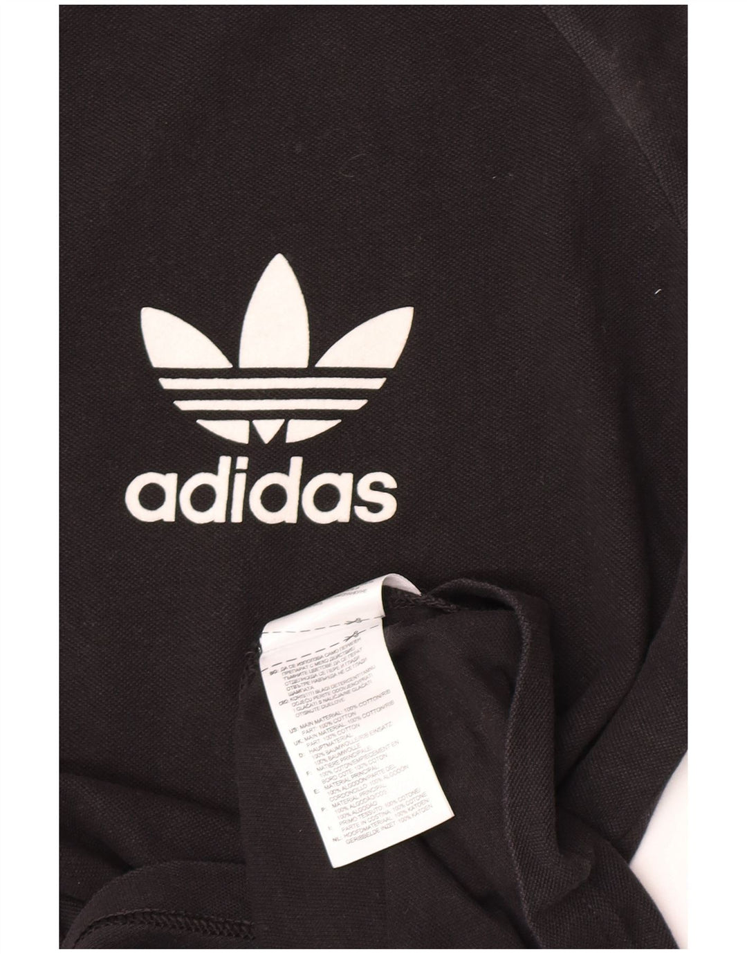 Adidas Męskie Graficzne Topy Z Długim Rękawem Średniej Czarnej Bawełny