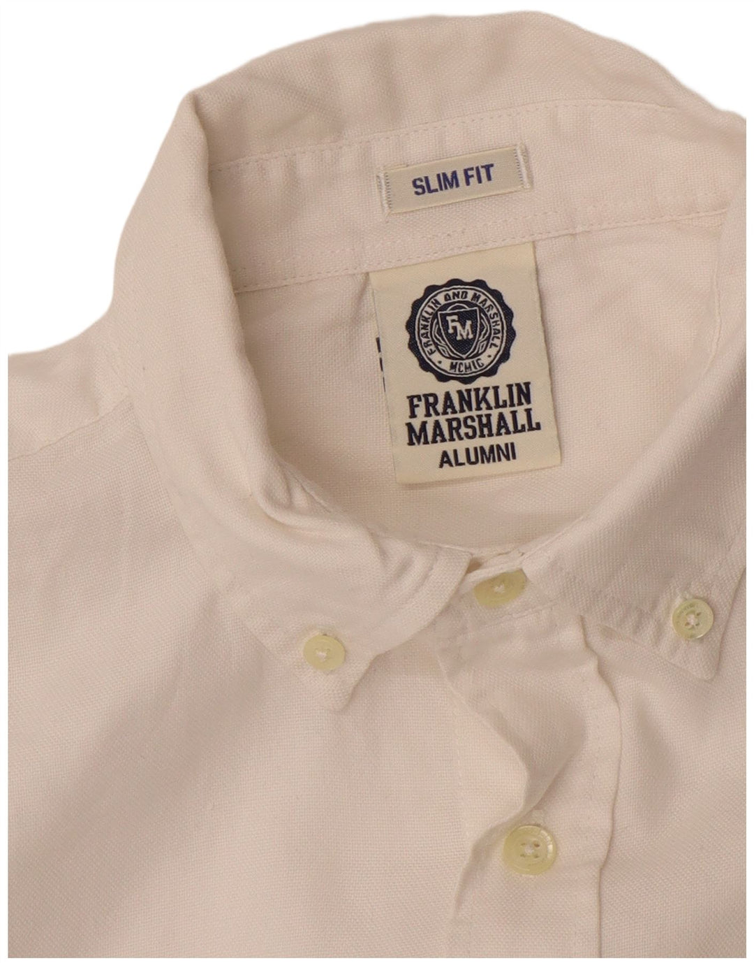 FRANKLIN MARSHALL Męska koszula slim fit w kolorze średniej bieli