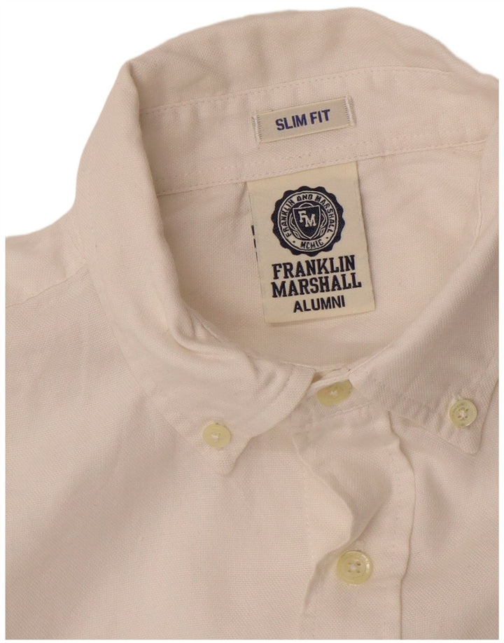 FRANKLIN MARSHALL Męska koszula slim fit w kolorze średniej bieli