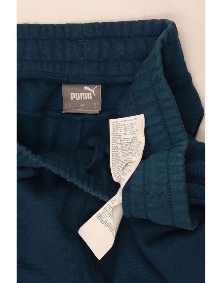 Męskie spodnie dresowe Puma Joggery, duże, niebieskie, bawełniane
