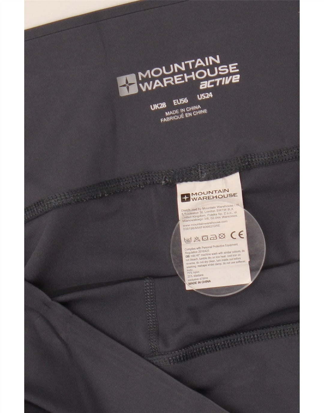 Damskie legginsy Crop firmy Mountain Warehouse US 24 4XL, szary nylon