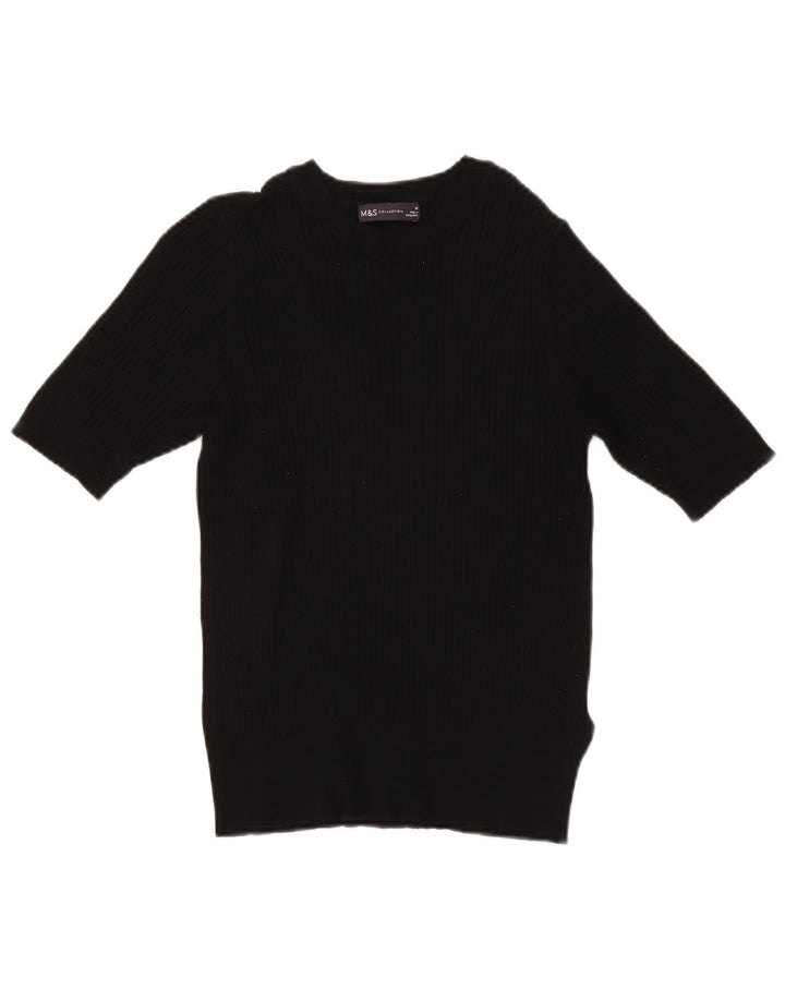 Marks & Spencer Damski sweter z dekoltem w łódkę, UK 14, średni czarny