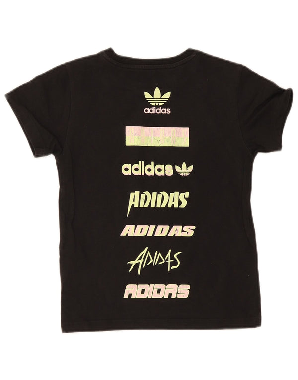 Dziewczęca koszulka z grafiką Adidas Top 9-10 lat, czarna bawełna