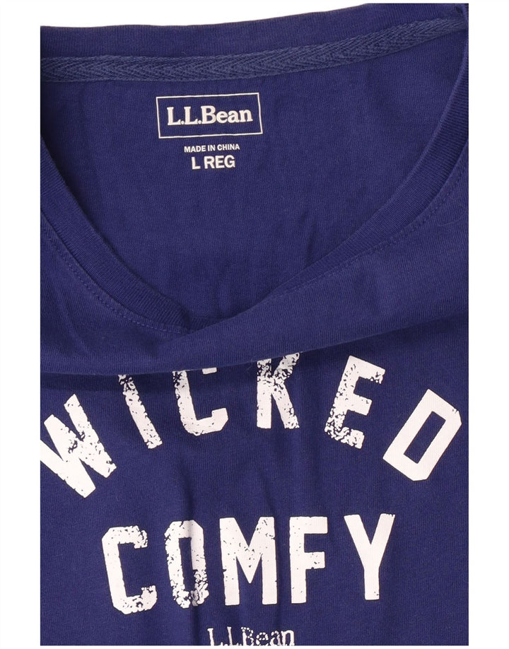 Damski top graficzny L.L.Bean z długim rękawem, UK 16, duży niebieski