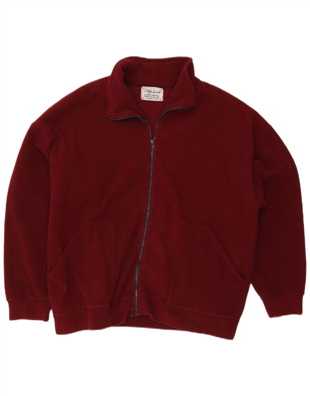 Męska kurtka polarowa Vintage UK 42 XL Bordowy poliester