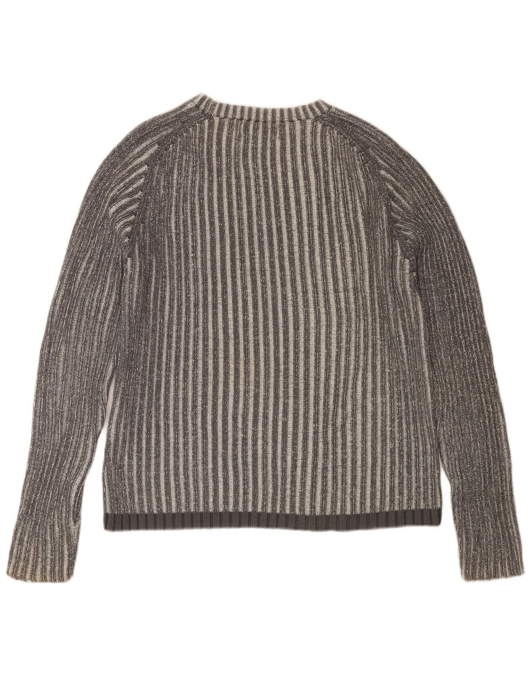 JACK & JONES Męski sweter z okrągłym dekoltem, bawełniany, w średnie szare paski
