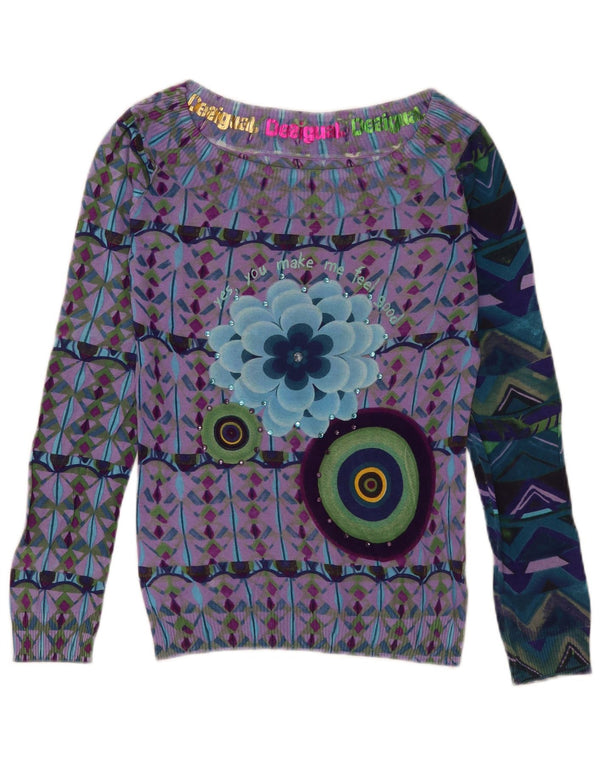 Damski top Desigual z odkrytymi ramionami UK 18, duży, wielobarwny, artystyczny