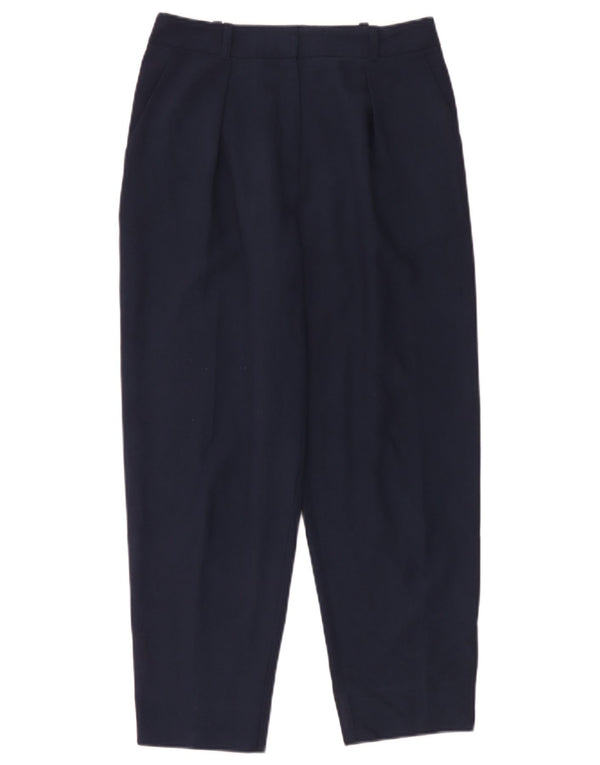 Damskie spodnie codzienne z wysokim stanem Topshop UK 10 Small W28 L26 Granatowe