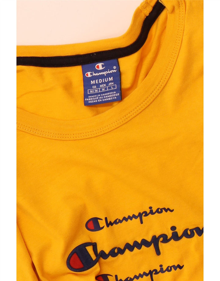 Męski T-shirt z grafiką CHAMPION Top, średni żółty