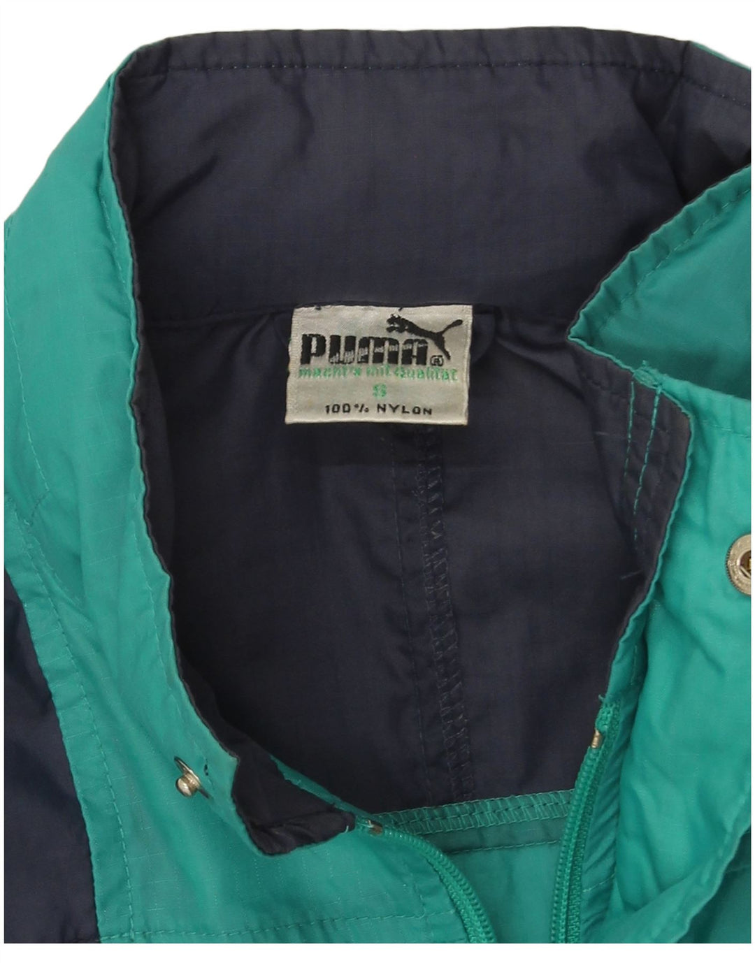 Męska kurtka przeciwdeszczowa Puma UK 36 Mały turkusowy nylon z blokami kolorów