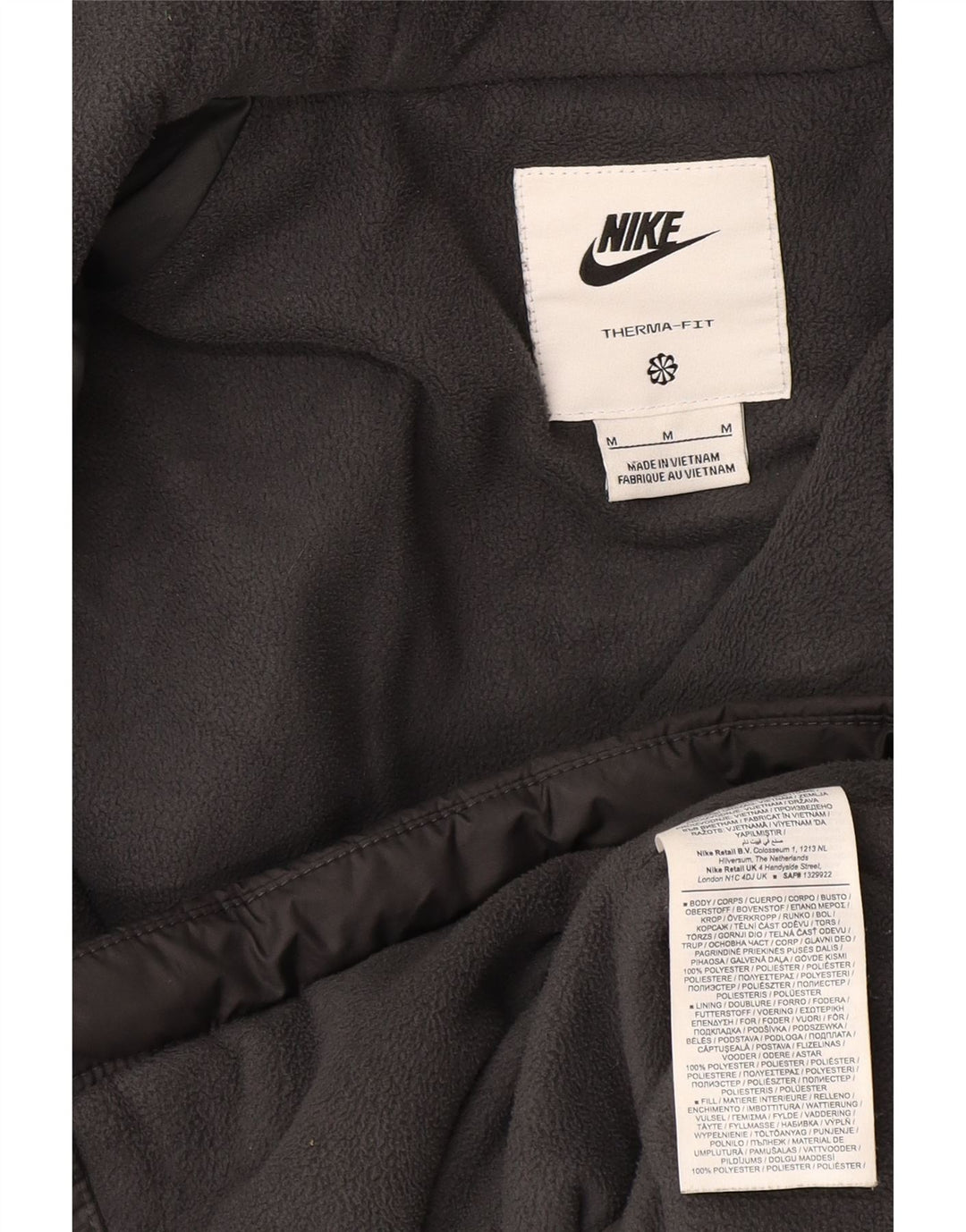 Męska wyściełana kurtka z kapturem i kapturem Nike UK 38, średni szary poliester