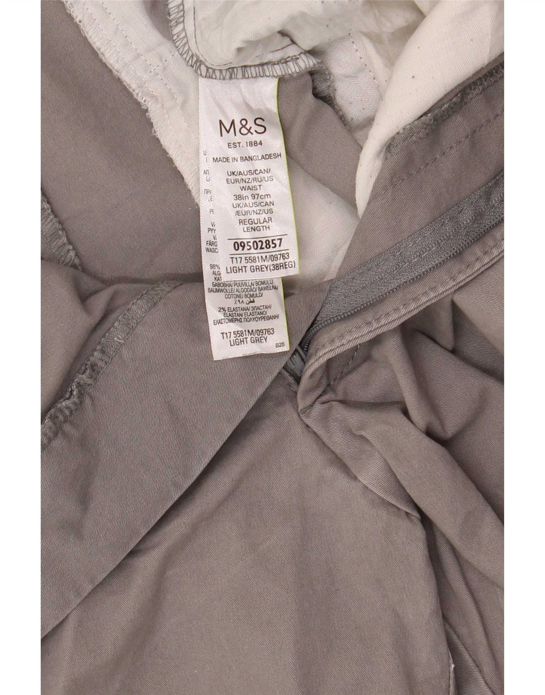 Męskie spodenki Chino Marks & Spencer W38 XL, szara bawełna