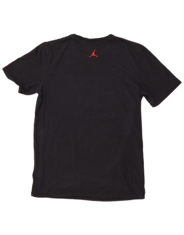 JORDAN Mens Graphic T-Shirt Top Small Black Cotton Sports