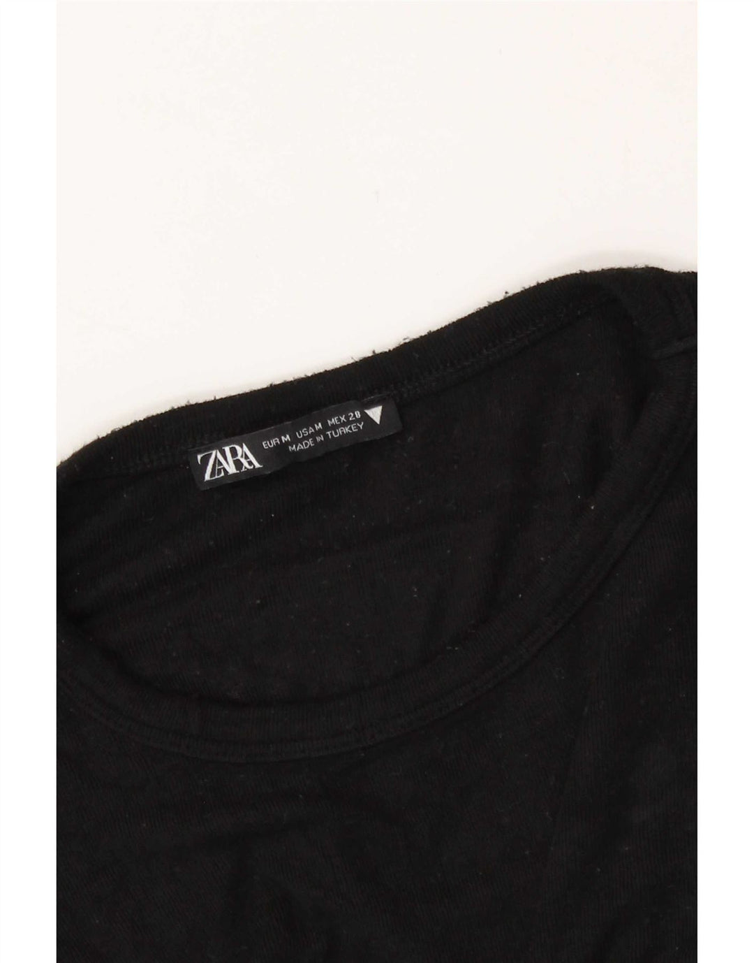 Damski T-shirt Zara Crop Top UK 12 Średni Czarny