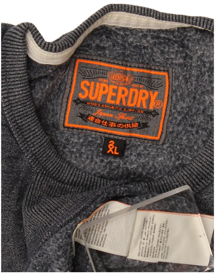 Męski sweter z grafiką Superdry, 2XL, granatowy, bawełniany