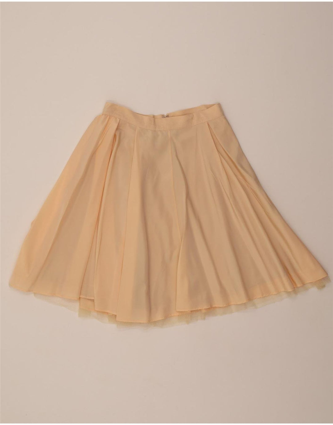 VINTAGE Womens A-Line Skirt W28 Medium Beige Acetate Vintage Vintage and Second-Hand Vintage from Messina Hembry 
