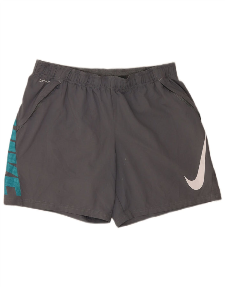 Męskie spodenki sportowe Nike Dri Fit Graphic, duże, szare, poliestrowe