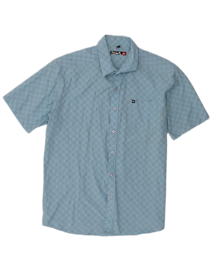 Męska koszula z krótkim rękawem Quiksilver, duża, niebieska, bawełniana krata