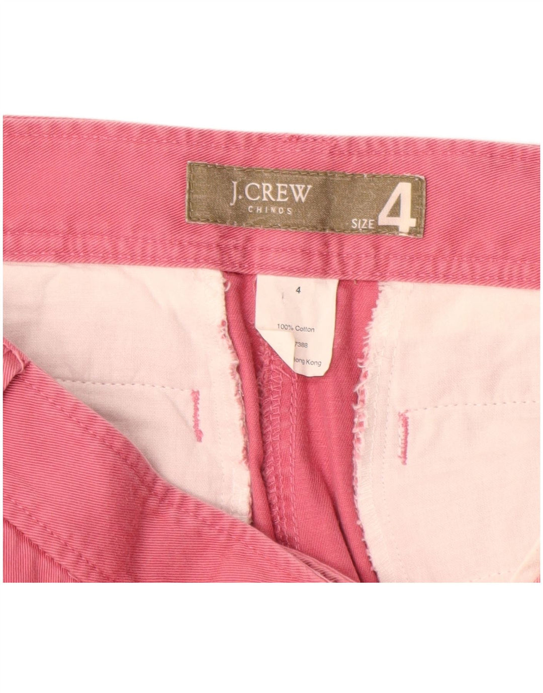 J. CREW Damskie proste spodnie Chino US 4 Small W28 L26 Różowa bawełna