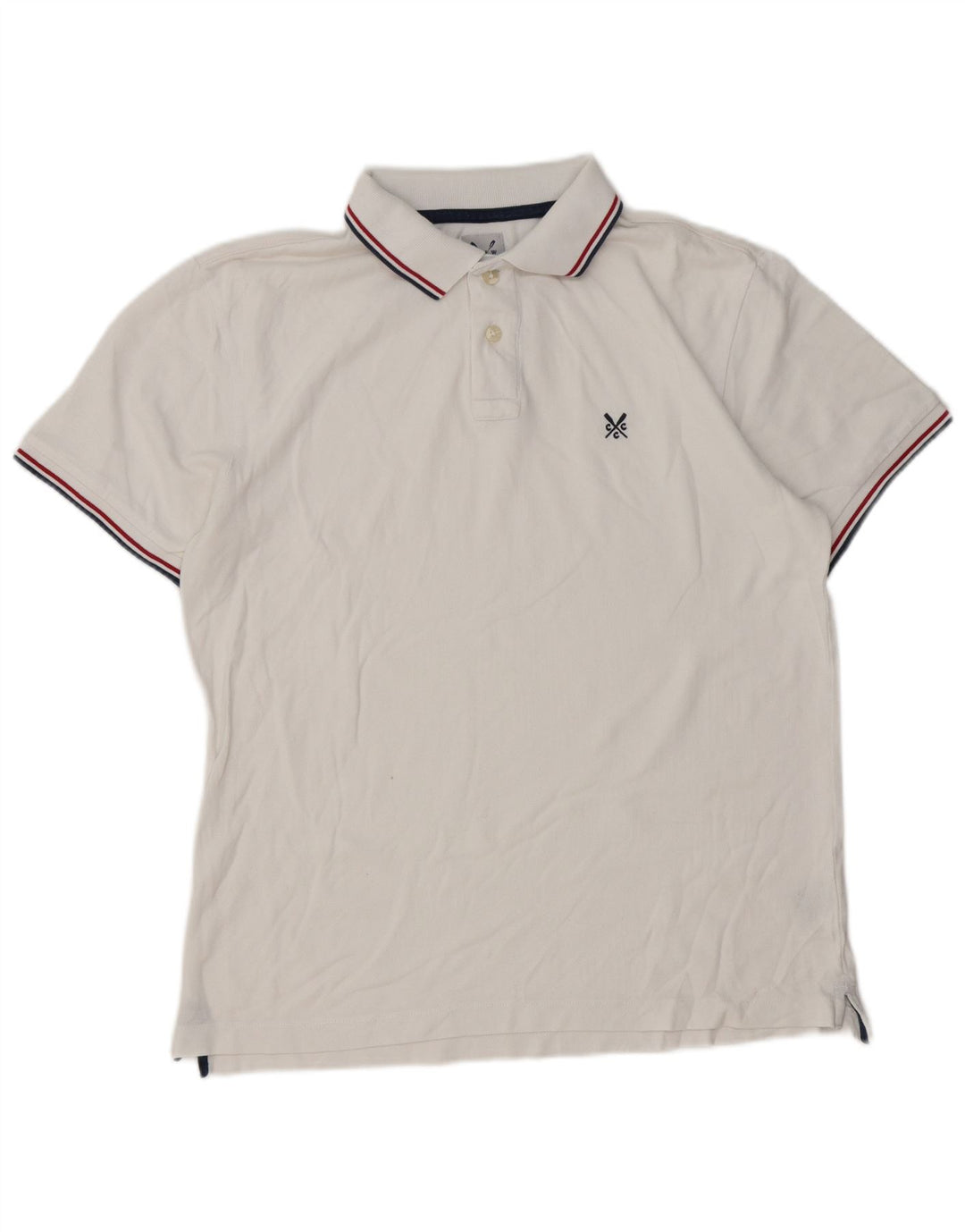 Crew Clothing Męska koszulka polo Średnia biała bawełna