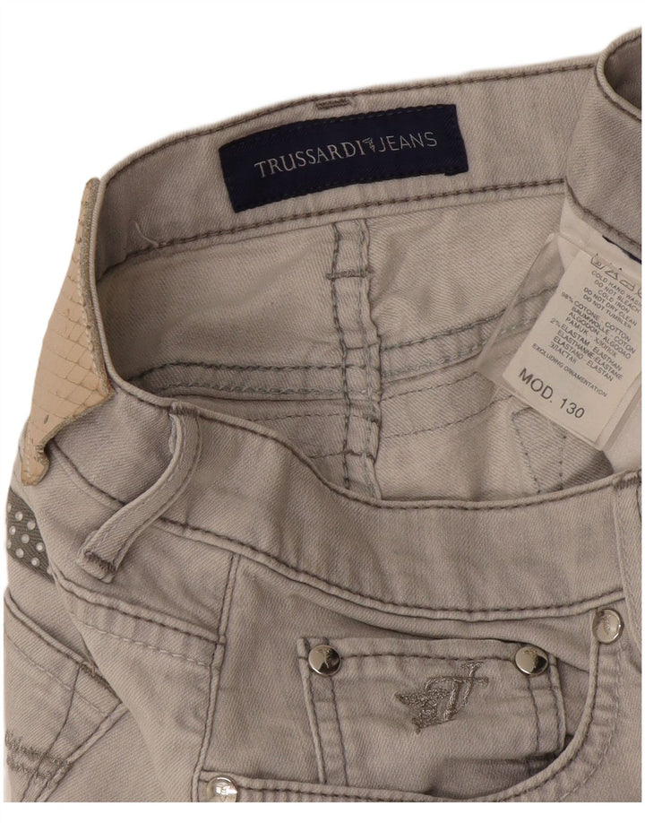 Damskie proste dżinsy Trussardi W30 L27 Szara bawełna