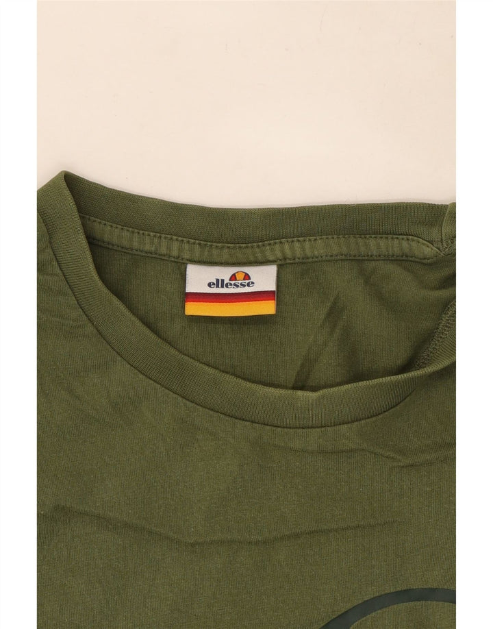 Męski T-shirt z grafiką Ellesse, średni zielony