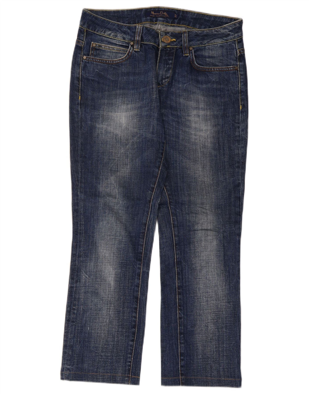 Damskie jeansy przycięte Massimo Dutti W27 L25 Niebieskie bawełniane