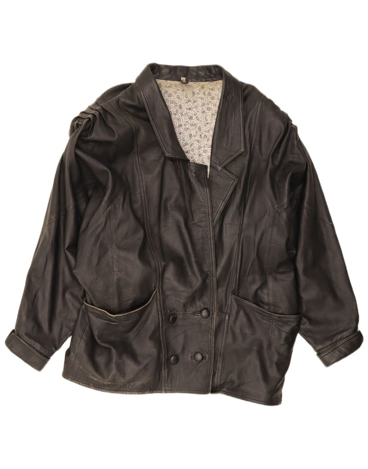 Vintage męska dwurzędowa kurtka oversize EU 42, duża czarna