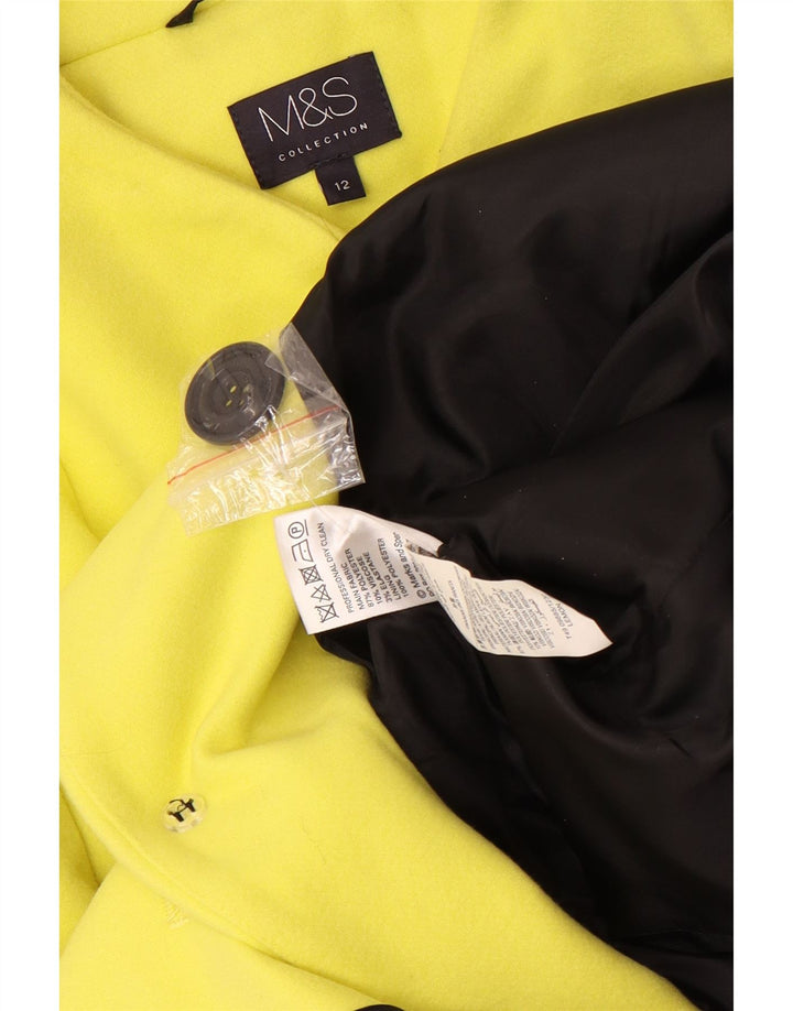 Marks & Spencer Damska marynarka zapinana na 4 guziki, UK 12, średnia żółta