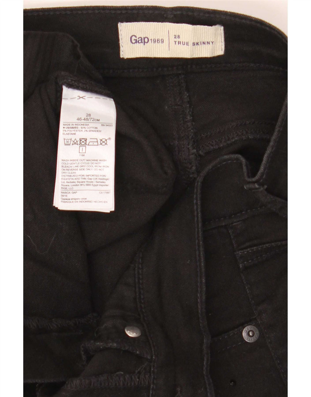 Damskie jeansy skinny Gap W26 L28 Czarne bawełniane