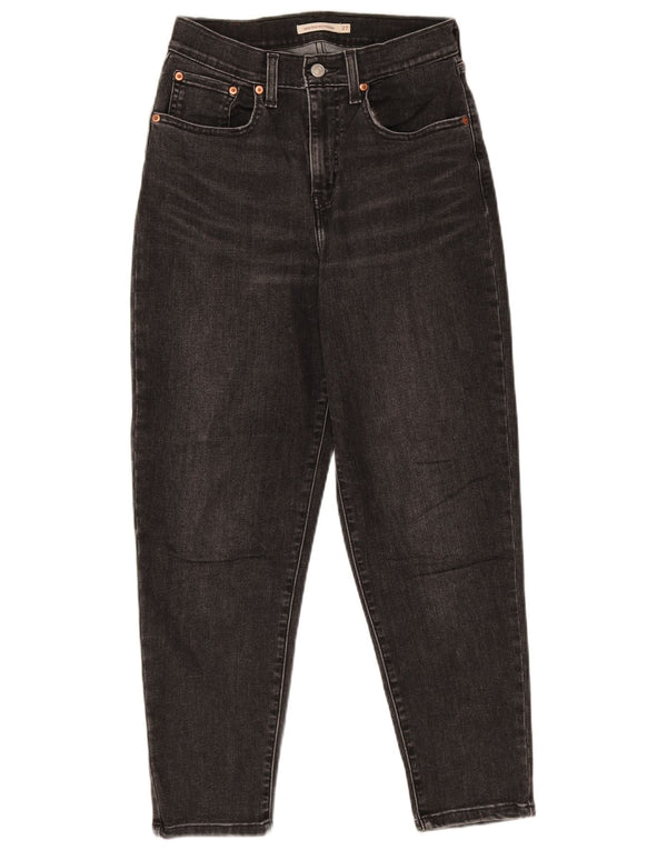 Damskie jeansy Levi's Boyfriend z wysokim stanem, zwężane W27 L27, czarna bawełna