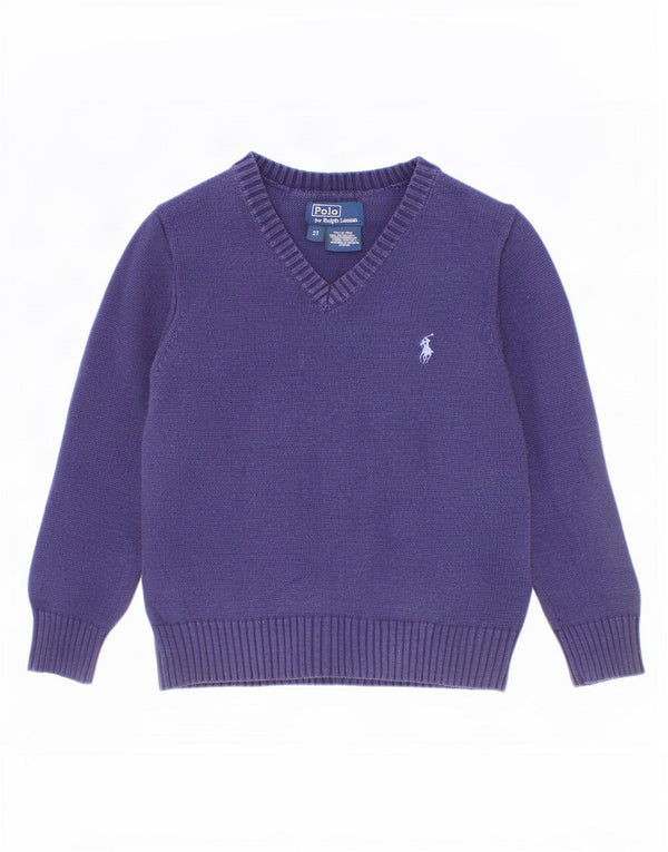Sweter chłopięcy Polo Ralph Lauren z dekoltem w kształcie litery V, 18-24 miesięcy, granatowy