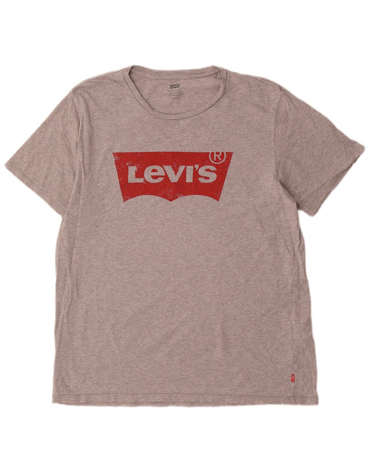 Męski T-shirt z grafiką Levi's Top XL, szara bawełna
