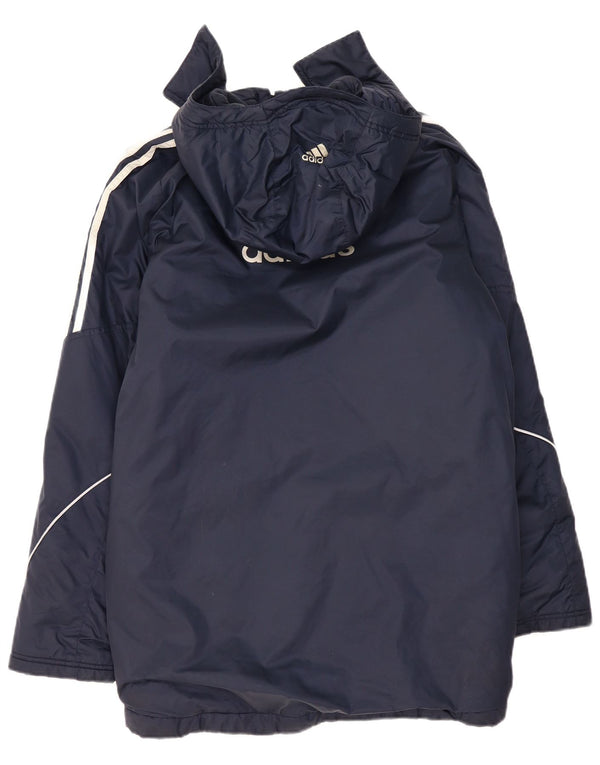 Adidas Mens Graphic Graphic Padded Coat UK 36 Small Navy Blue Polyester