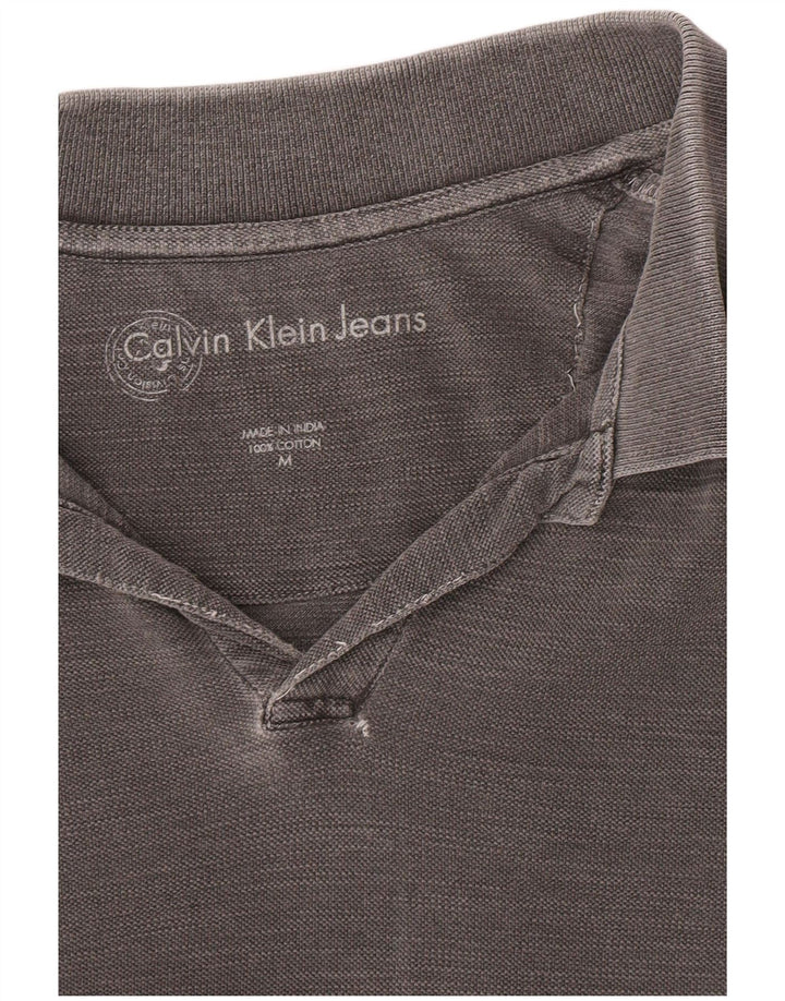 Męska koszulka polo Calvin Klein Jeans, średnioszara, bawełniana