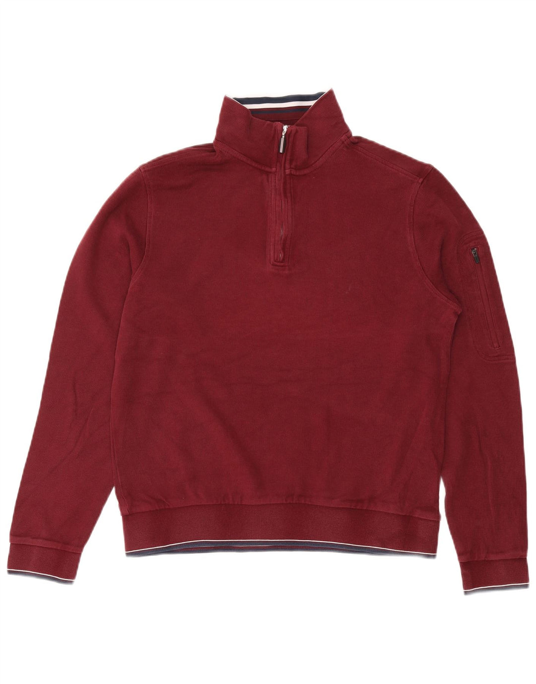 Męski sweter Marks & Spencer w kolorze niebieskim Harbor, średni burgund