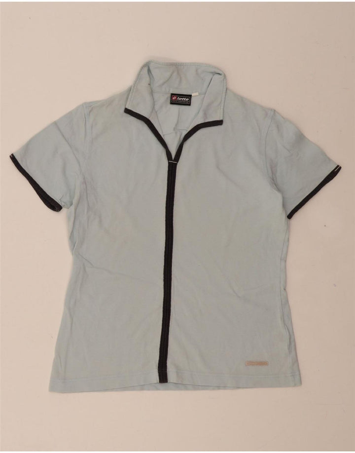 LOTTO Womens Polo Shirt UK 12 Medium Blue Cotton Vintage Lotto and Second-Hand Lotto from Messina Hembry 