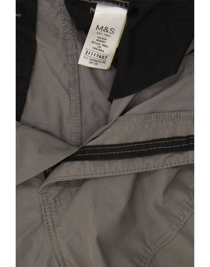 Marks & Spencer Męskie spodenki cargo, duże, W36, szara bawełna