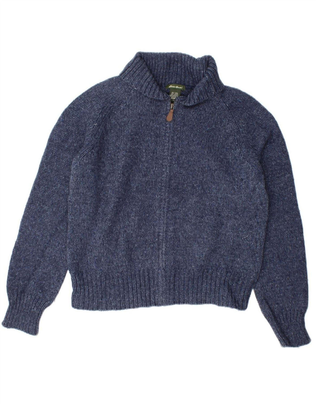 EDDIE BAUER Womens Cardigan Sweater UK 14 Large Navy Blue Wool