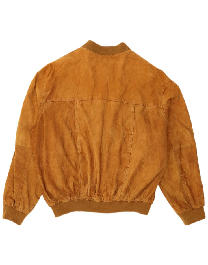 Zamszowa kurtka bomber męska vintage IT 58 4XL brązowa