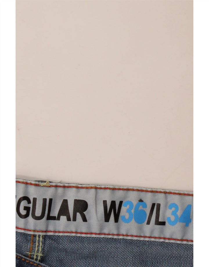 Męskie jeansy proste Fcuk o regularnym kroju W36 L34 niebieskie