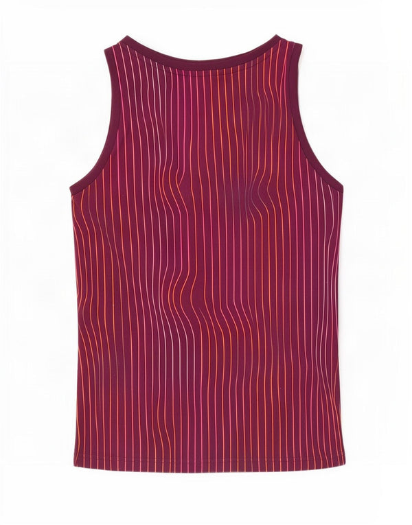 Adidas Męska kamizelka graficzna Top XS Burgundowy poliester w paski