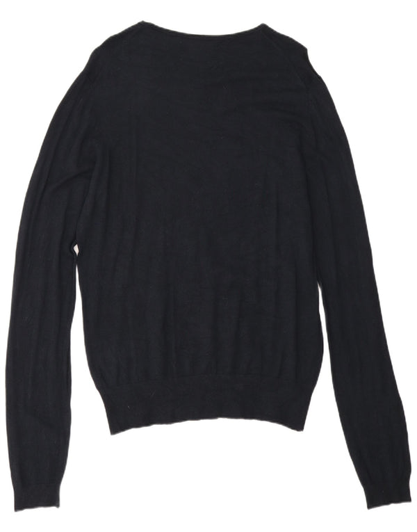 Męski sweter z dekoltem w łódkę Zara, duży, granatowy