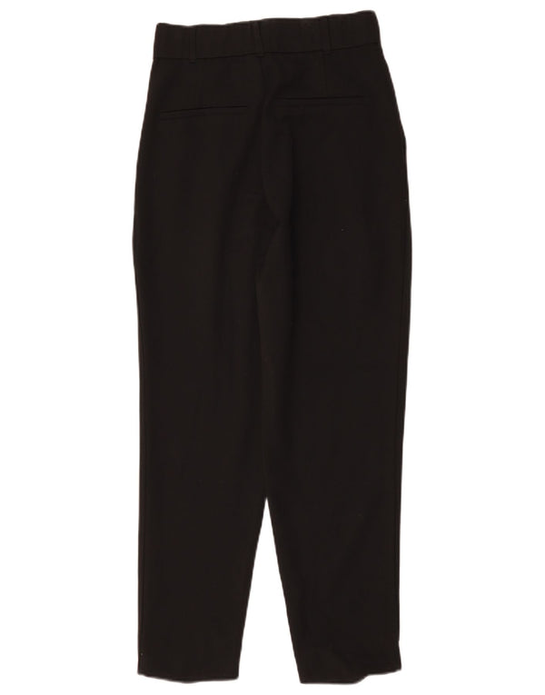 Zara Damskie spodnie codzienne z wysokim stanem, XS W24 L26, czarny poliester