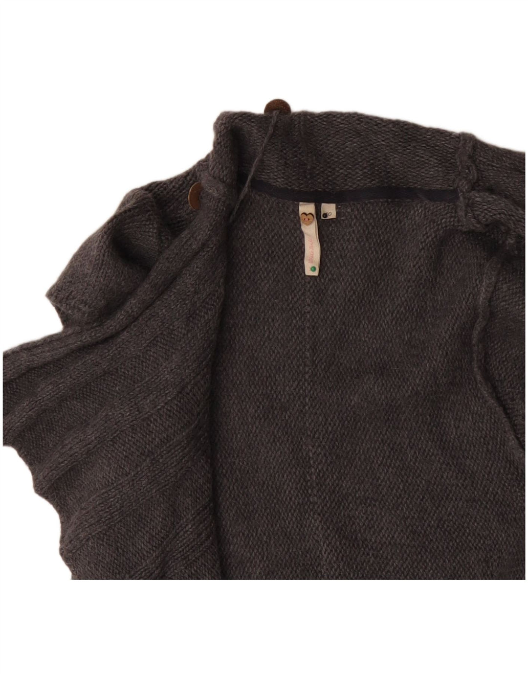 Damski sweter rozpinany z krótkim rękawem White Stuff UK 10, mała, szara wełna