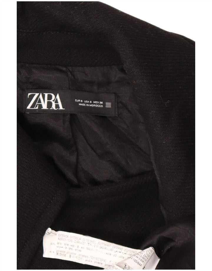 Damski płaszcz oversize Zara UK 10 Small, czarny, wełniany