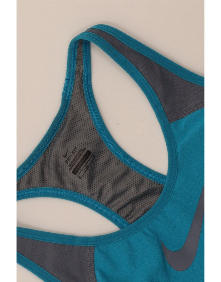 Damska kamizelka NIKE Dri Fit Graphic Top UK 12 w kolorze średnioniebieskim