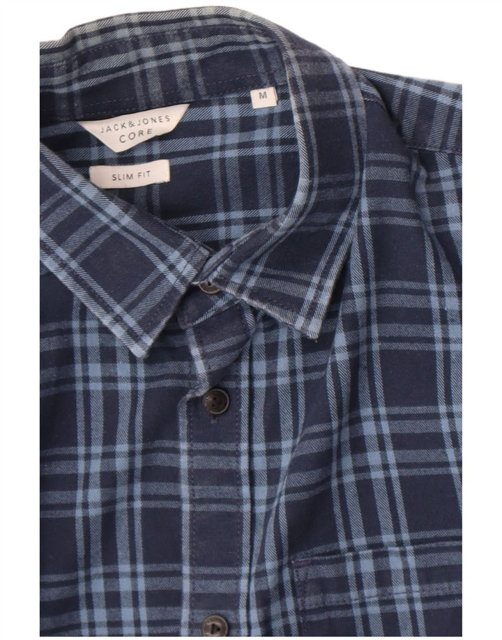 Koszula flanelowa męska Jack & Jones o dopasowanym kroju, w średnią granatową kratkę