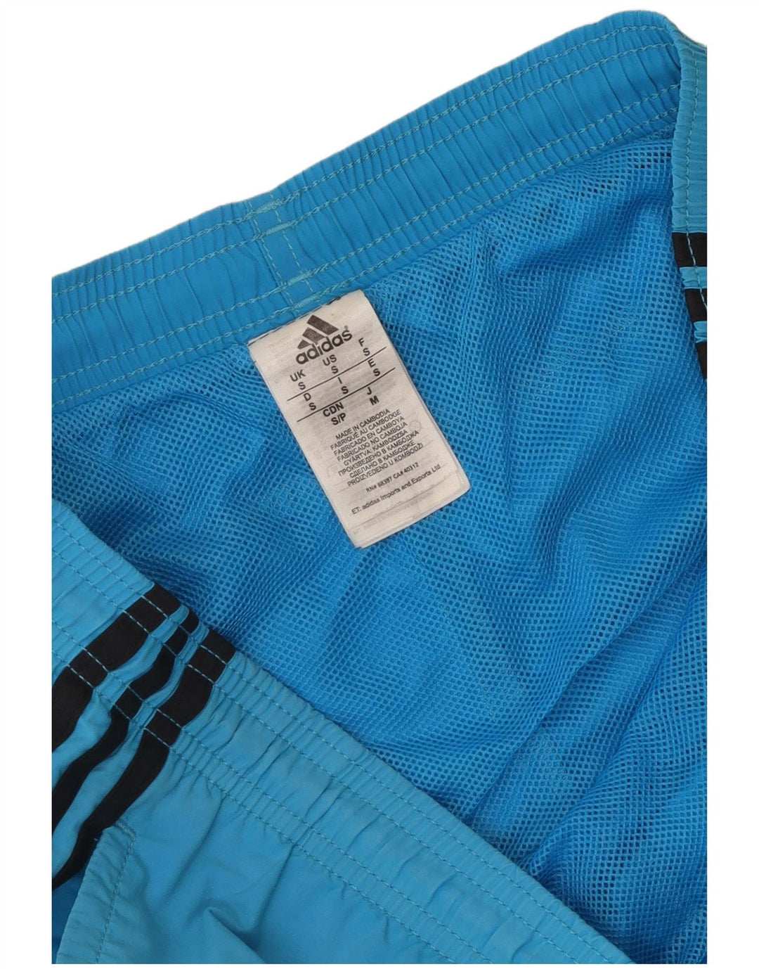 Męskie spodenki kąpielowe Adidas, małe, niebieskie, nylonowe